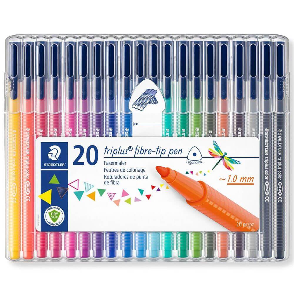 Staedtler Triplus Colour Fibre Tip Pens - 20 Pack